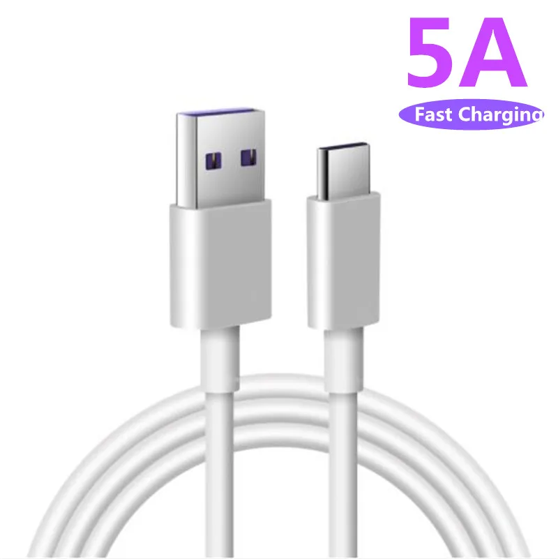 20 шт./Лот USB 5A Type C кабель для быстрой зарядки Type-C сверхбыстрое зарядное устройство