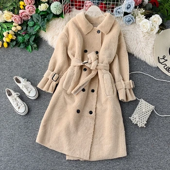 2019 Winter Women High Quality Lamb Fur Coat Luxury Long Sleeve Double Breasted Beige/Red/Brown Coat Vintage Lapel Long Coat
2019 Winter Women High Quality Lamb Fur Coat Luxury Long Sleeve Double Breasted Beige/Red/Brown Coat Vintage Lapel Long Coat