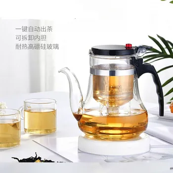 Tea Pots Heat Resistant Glass Tea Pot Tea Infuser Chinese Kung Fu Tea Set Kettle Coffee Glass Maker Convenient Office Tea Sets