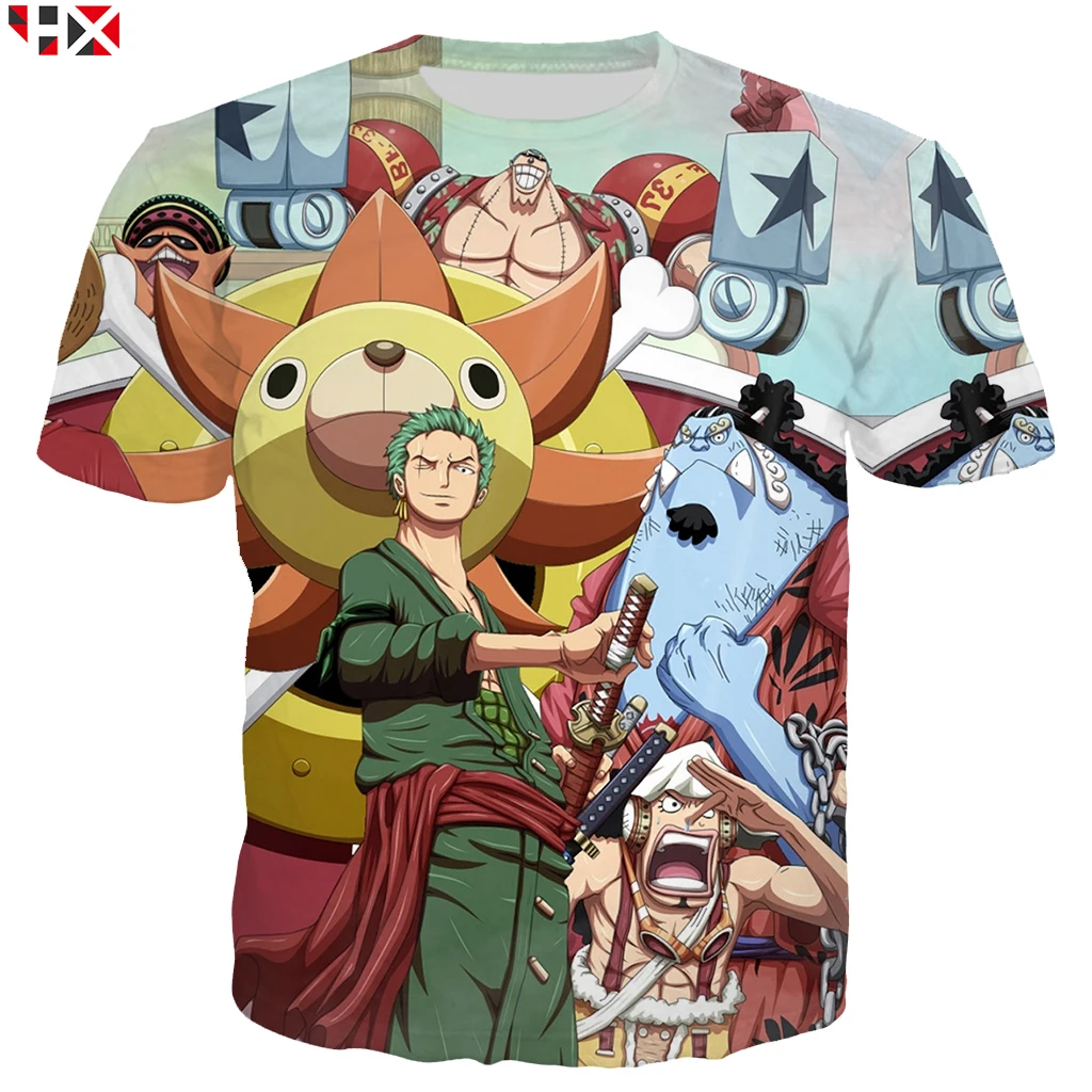Аниме One Piece Monkey D. Luffy Roronoa Zoro Nami Tony Chopper 3D Футболка с принтом забавная летняя Harajuku