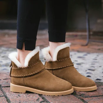 EshtonShero Shoes Women Snow Boots Plush Flat Heels Winter Keep Warm Round Toe Cow Suede Ladies Motorcycle Ankle Boots Size 3-8
EshtonShero Shoes Women Snow Boots Plush Flat Heels Winter Keep Warm Round Toe Cow Suede Ladies Motorcycle Ankle Boots Size 3-8