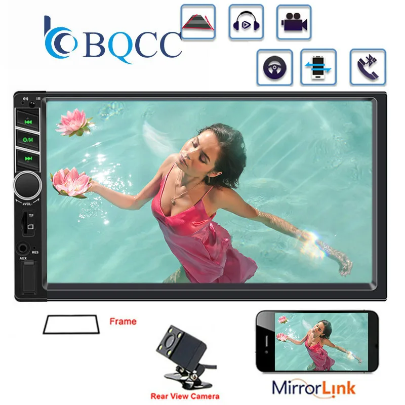 Автомагнитола 2 Din 7 "HD сенсорный экран Mirrorlink Bluetooth стерео Мультимедиа Плеер