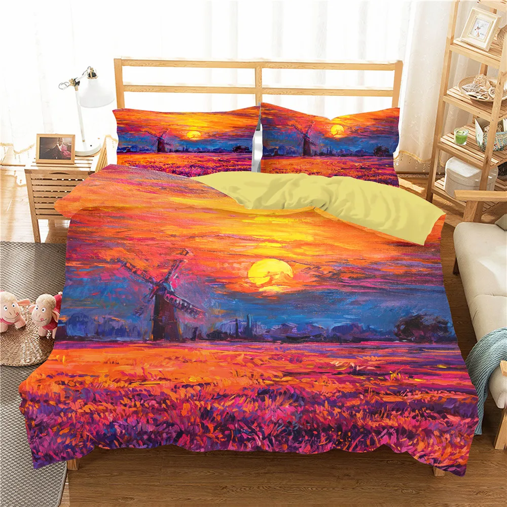 Bed Coverlet Bedroom Clothes 3D Windmill Oil Painting Printed Home Textile with Pillowcase Duvet Cover Bed Linen King Queen Size
Bed Coverlet Bedroom Clothes 3D Windmill Oil Painting Printed Home Textile with Pillowcase Duvet Cover Bed Linen King Queen Size