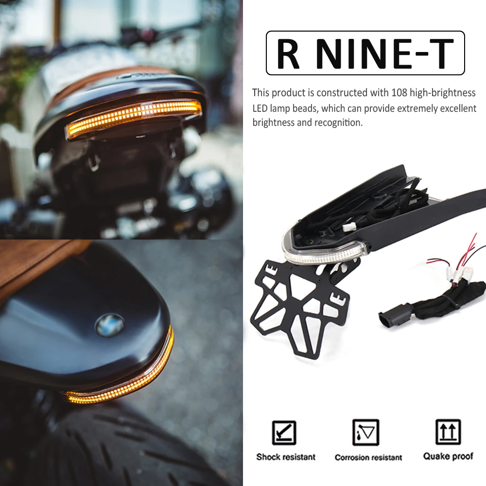NEW Turn Signals Brake Tail Light License Plate Holder With LED Lamp For BMW RNINET R NINE T R NINET Urban GS Scrambler Pure
NEW Turn Signals Brake Tail Light License Plate Holder With LED Lamp For BMW RNINET R NINE T R NINET Urban GS Scrambler Pure