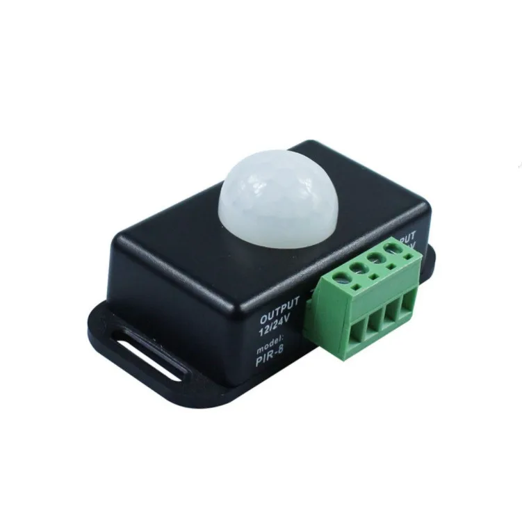 IR Motion Sensor Switch DC 12V 24V 8A Automatic Adjustable PIR Infrared Detector Light Switch Module for LED Strip Light Lamp
IR Motion Sensor Switch DC 12V 24V 8A Automatic Adjustable PIR Infrared Detector Light Switch Module for LED Strip Light Lamp