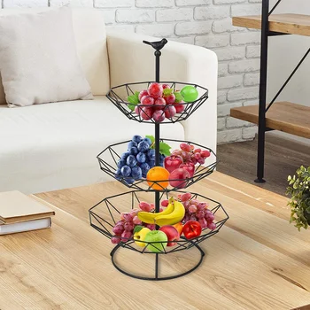 Countertop Fruit Basket Holder Decorative Tabletop Stand Perfect for Vegetables, Snacks, Household Items, 3 Tier Black
Countertop Fruit Basket Holder Decorative Tabletop Stand Perfect for Vegetables, Snacks, Household Items, 3 Tier Black