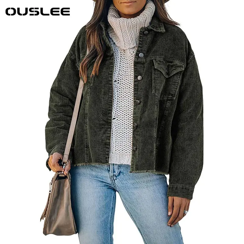 OUSLEE-Women's Corduroy Shirts, Spring Full Sleeve Jackets, Turn-Down Collar, Oversize Coats, Casual Basic Outwear, Autumn
OUSLEE-Women's Corduroy Shirts, Spring Full Sleeve Jackets, Turn-Down Collar, Oversize Coats, Casual Basic Outwear, Autumn