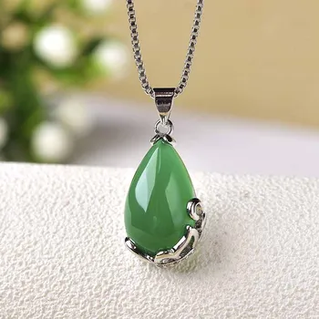 Wholesale Fashion Green Chalcedonyl Stone Pendant Water Drop Increase Charm For Ladies Healing Stone Necklaces Statement Jewelry
Wholesale Fashion Green Chalcedonyl Stone Pendant Water Drop Increase Charm For Ladies Healing Stone Necklaces Statement Jewelry