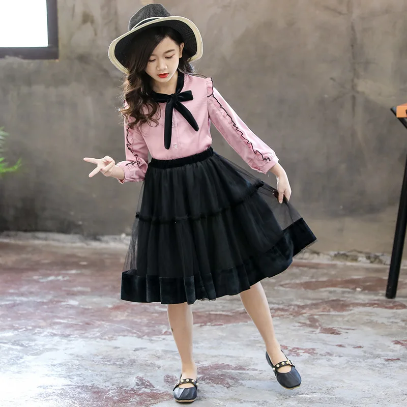 2020 Spring And Autumn New Style Korean-style Girls Frilled Shirt Mesh Dress Set Big Boy GIRL'S Western Style Both Sets
2020 Spring And Autumn New Style Korean-style Girls Frilled Shirt Mesh Dress Set Big Boy GIRL'S Western Style Both Sets