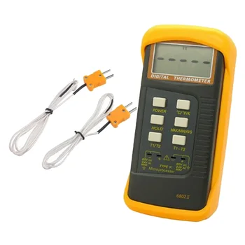 Digital Thermometer 2 K-Type Thermocouple Sensor Probe 6802 II Replace Supplies
Digital Thermometer 2 K-Type Thermocouple Sensor Probe 6802 II Replace Supplies