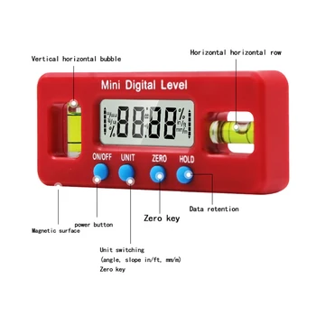 2020 New Precision Mini Digital Protractor Inclinometer Level Box Angle Finder W/Magnetic Base ABS LCD Screen Automatic
2020 New Precision Mini Digital Protractor Inclinometer Level Box Angle Finder W/Magnetic Base ABS LCD Screen Automatic