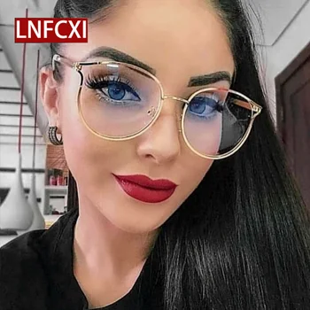 LNFCXI TR90 New Arrival Large Size Cat Eye Women Glasses Classic Frames Hollow Out Metal Material Men Clear Lens Glasses 
LNFCXI TR90 New Arrival Large Size Cat Eye Women Glasses Classic Frames Hollow Out Metal Material Men Clear Lens Glasses