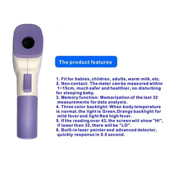 Infrared Thermometer LCD Display No-contact Digital Thermometers for Forehead Body Temperature Meter JDH99
Infrared Thermometer LCD Display No-contact Digital Thermometers for Forehead Body Temperature Meter JDH99