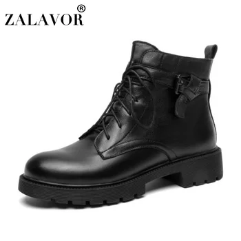 ZALAVOR Real Leather Women Ankle Boots Cross Strap Buckle Flats Winter Shoes Woman Zipper Warm Short Boot Footwear Size 34-39
ZALAVOR Real Leather Women Ankle Boots Cross Strap Buckle Flats Winter Shoes Woman Zipper Warm Short Boot Footwear Size 34-39