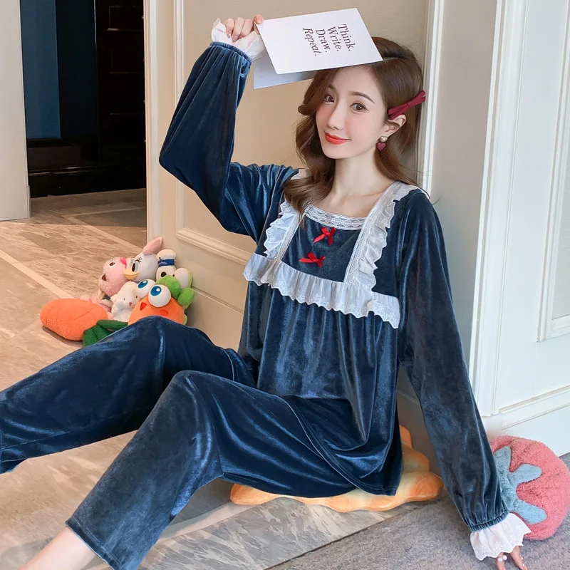 Cute Pajamas for Girls Velor Sleepwear Woman Lounge Wear Pizama 2020 Autumn Pyjamas Home Suit Winter Nightie Kawaii Homewear
Cute Pajamas for Girls Velor Sleepwear Woman Lounge Wear Pizama 2020 Autumn Pyjamas Home Suit Winter Nightie Kawaii Homewear