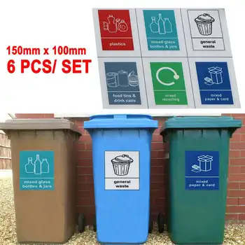 Trash Bin Stickers Recycling bin Sticker Classification Sign Recycle Bin Mixed Pack Self-adhesive 6 stickers General Waste Logo
Trash Bin Stickers Recycling bin Sticker Classification Sign Recycle Bin Mixed Pack Self-adhesive 6 stickers General Waste Logo