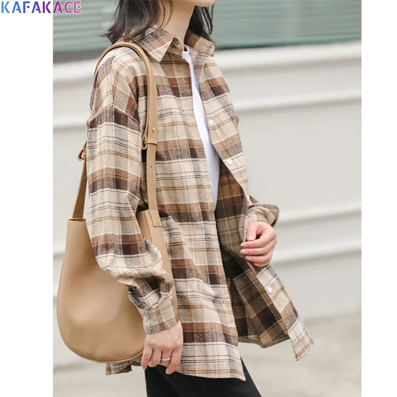 KAFAKACE 2020 Women Blouse Autumn Oversize Elegant Plaid Print Ladies Tops Korean Style Design Casual Long Sleeve New Shirts
KAFAKACE 2020 Women Blouse Autumn Oversize Elegant Plaid Print Ladies Tops Korean Style Design Casual Long Sleeve New Shirts