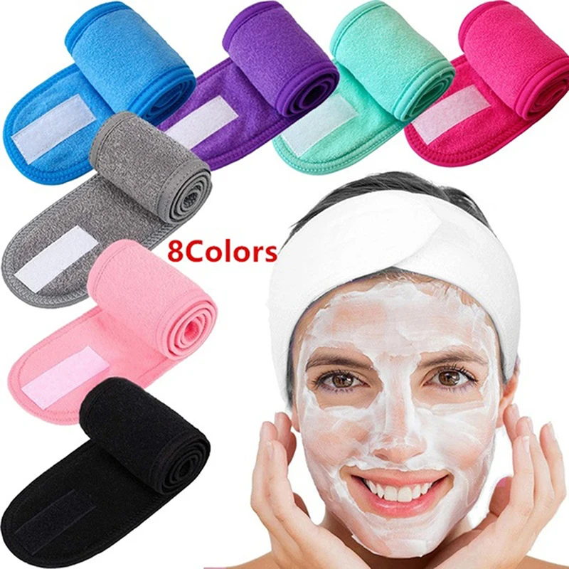 

Cosmetic Wrap Turban Face Wash Adjustable Yoga Women Facial Toweling Bath Hairband Makeup Headbands SPA Salon Accessories