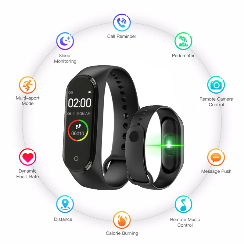 Advanced M4 Smart Watch Color Screen Automatic Blood Pressure Monitor High Quality New Label Smart Men's And Women's Bracelets
Advanced M4 Smart Watch Color Screen Automatic Blood Pressure Monitor High Quality New Label Smart Men's And Women's Bracelets
