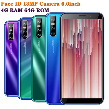 

A2 4G RAM 64G ROM Global quad core smartphones 6.0inch 13mp Face ID unlocked android mobile phones celulares 3G WCDMA WIFI 2SIM