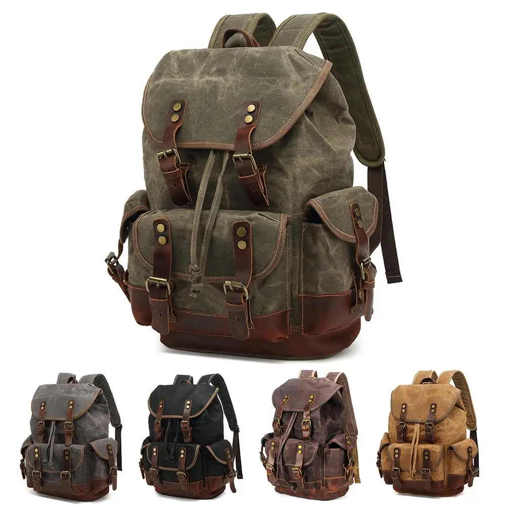 Practical Vintage Waterproof Backpack Traveling Backpack Canvas Backpack Cotton Outdoor Climbing Bag Rivets Bookbag
Practical Vintage Waterproof Backpack Traveling Backpack Canvas Backpack Cotton Outdoor Climbing Bag Rivets Bookbag