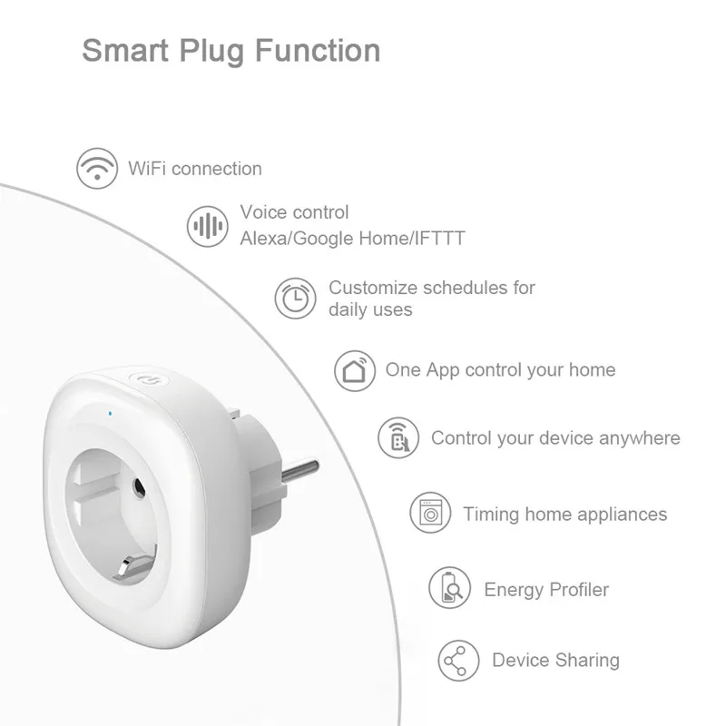 WIFI Wireless Remote Socket Smart Timer Plug Voice Control EU Home Fire Retardant PC Smart Power Socket EU Plug For IOS /Android
WIFI Wireless Remote Socket Smart Timer Plug Voice Control EU Home Fire Retardant PC Smart Power Socket EU Plug For IOS /Android