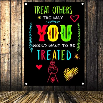 

Classroom Poster Flag Banner Decorations Motivational Kindness and Inspirational Themes Wall Fanging Quotes Canvas Print Art D3