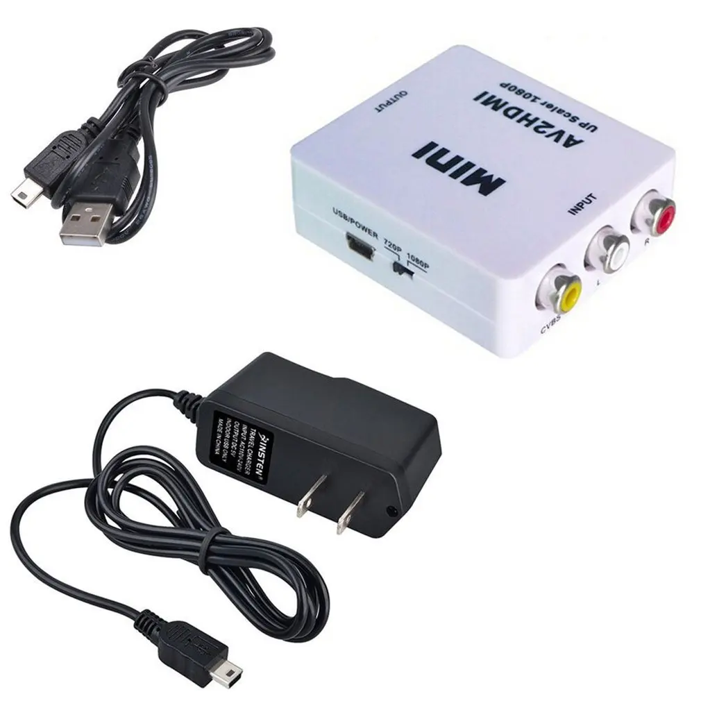 RCA AV to HDMI Converter Adapter Composite For Nintend NES SNES PS1 SEGA DVD + AC Video Converter Box
RCA AV to HDMI Converter Adapter Composite For Nintend NES SNES PS1 SEGA DVD + AC Video Converter Box