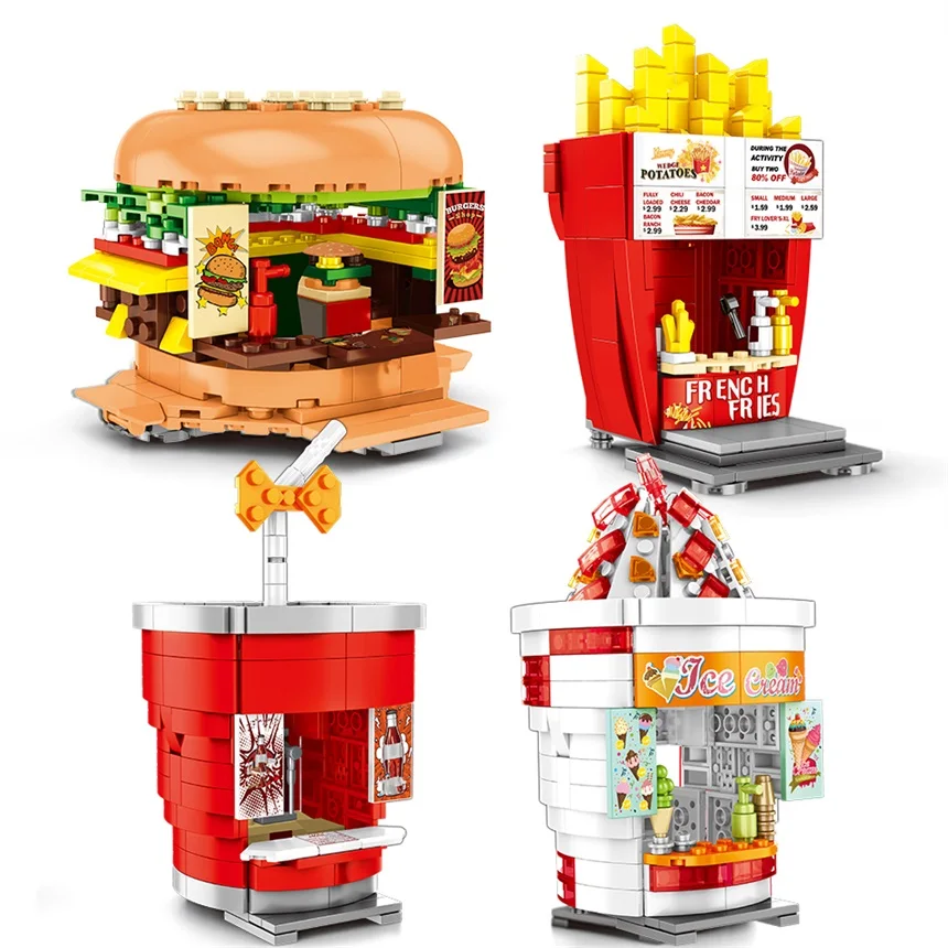 City Street View Hamburger Ice cream Food Store Architecture Building Blocks Compatible Legoing Friends Bricks Children Toy Gift
City Street View Hamburger Ice cream Food Store Architecture Building Blocks Compatible Legoing Friends Bricks Children Toy Gift