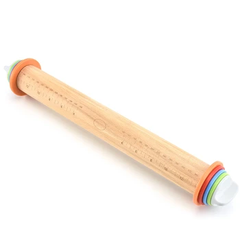Adjustable Rolling Pin with Multicolored Removable Rings Classic for Baking Dough Pizza Pie and Cookies
Adjustable Rolling Pin with Multicolored Removable Rings Classic for Baking Dough Pizza Pie and Cookies