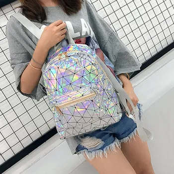 Small Women Backpack Holographic Laser Schoolbags Female Mini Travel Double Shoulder Bag Geometric Laser Book Backpack Dropship
Small Women Backpack Holographic Laser Schoolbags Female Mini Travel Double Shoulder Bag Geometric Laser Book Backpack Dropship