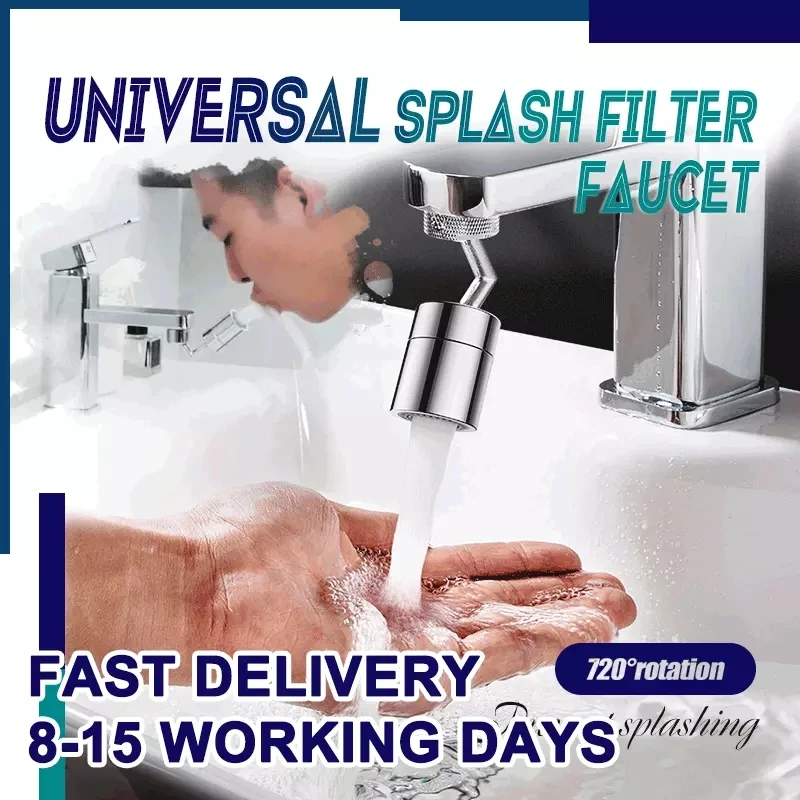 720 Degrees Universal Splash Filter Faucet Spray Head Anti Splash Filter Faucet Movable Kitchen Tap Water Saving Nozzle Sprayer
720 Degrees Universal Splash Filter Faucet Spray Head Anti Splash Filter Faucet Movable Kitchen Tap Water Saving Nozzle Sprayer