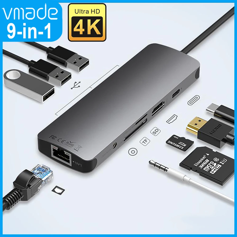 USB 3.1 Type-C Hub To HDMI Adapter 4K Ultra HD SD & TF-Reader-Slot USB Thunderbolt 3 Supprort Xiaomi/Air/ Huawei Mate/ Macbook
USB 3.1 Type-C Hub To HDMI Adapter 4K Ultra HD SD & TF-Reader-Slot USB Thunderbolt 3 Supprort Xiaomi/Air/ Huawei Mate/ Macbook