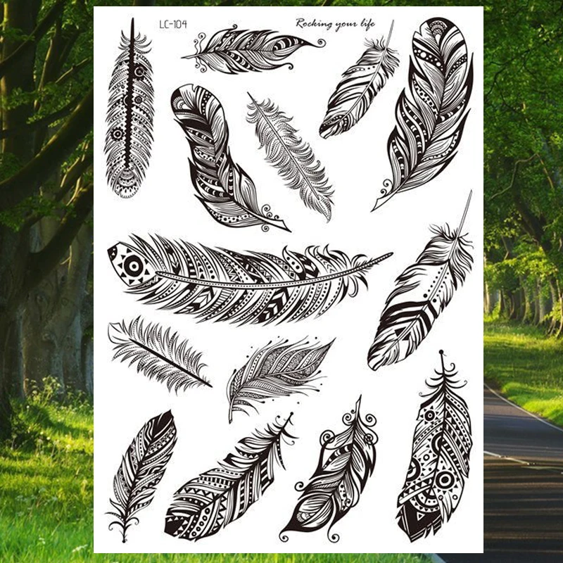 Henna Stickers Temporary Tattoos for Girl Women Black Vintage Feather Dreamcatcher Tatoo Waterproof Fake Tattoo Art Tatoo
Henna Stickers Temporary Tattoos for Girl Women Black Vintage Feather Dreamcatcher Tatoo Waterproof Fake Tattoo Art Tatoo