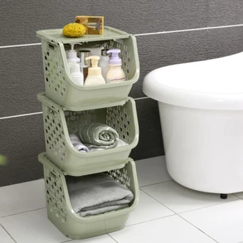 New Kitchen Storage Basket Plastic Multi-Functional Hollow Vegetables Fruit Racks With Cover Storage Basket For Organizers (Beig 
New Kitchen Storage Basket Plastic Multi-Functional Hollow Vegetables Fruit Racks With Cover Storage Basket For Organizers (Beig