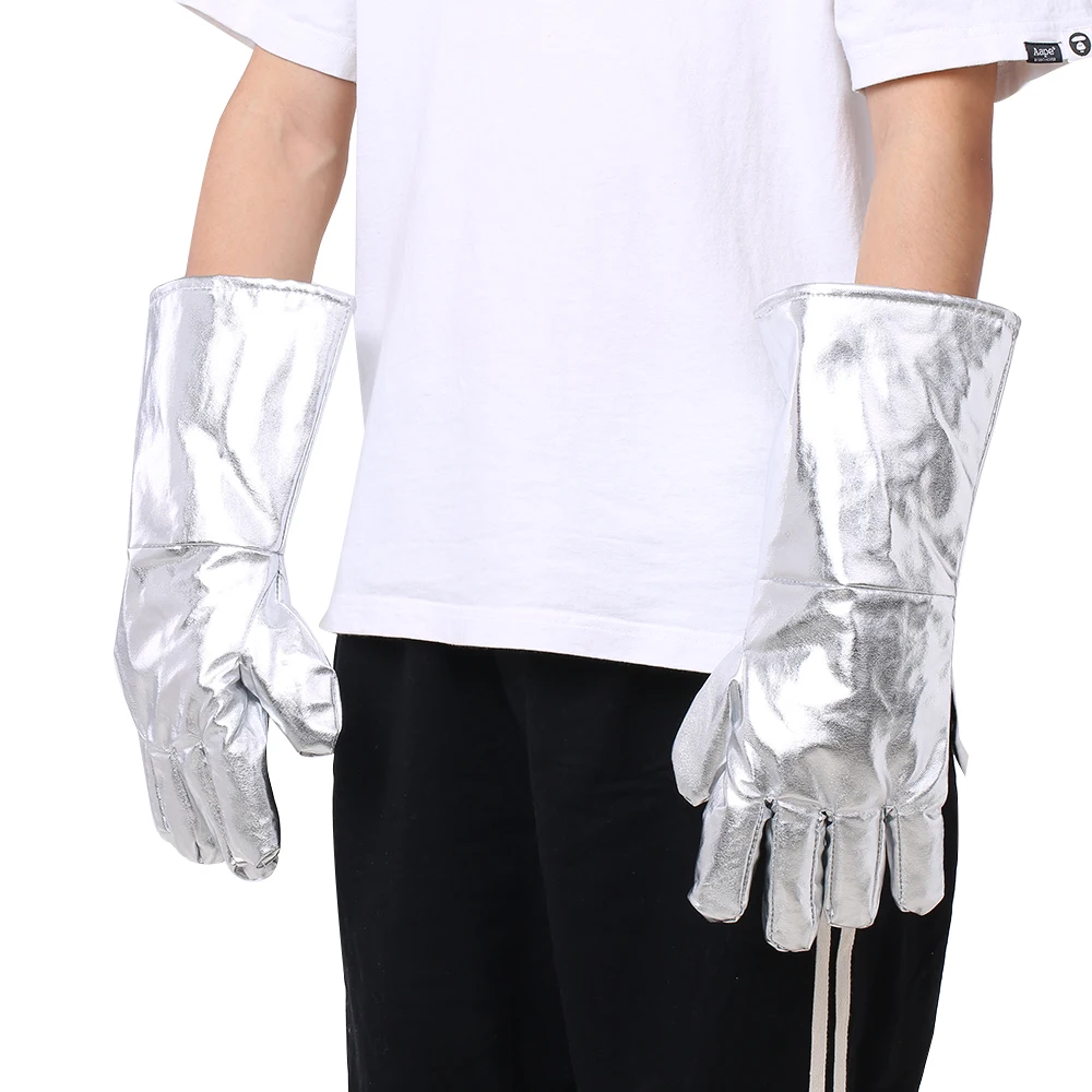 High Temperature Safety Work Gloves 700 Degrees Celsius Aluminized Heat Resistant Gloves Aluminum Foil Fireproof Anti-scalding
High Temperature Safety Work Gloves 700 Degrees Celsius Aluminized Heat Resistant Gloves Aluminum Foil Fireproof Anti-scalding