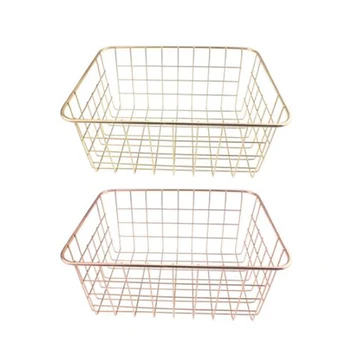 2 Pcs Nordic Style Metal Wire Storage Basket Cosmetic Organizer Holder Bathroom Shelf - Gold & Rose Gold
2 Pcs Nordic Style Metal Wire Storage Basket Cosmetic Organizer Holder Bathroom Shelf - Gold & Rose Gold