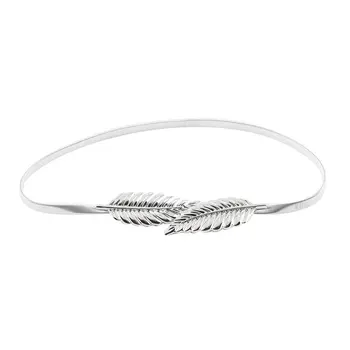 Women Belts Leaf Shape Belt Metal Leaves Cummerbund Clasp Front Stretch Waistband Gold Silver Elastic Waist Belt 
Women Belts Leaf Shape Belt Metal Leaves Cummerbund Clasp Front Stretch Waistband Gold Silver Elastic Waist Belt