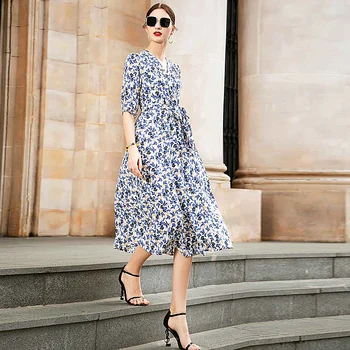 Long Dress Runway High Quality 2020 Summer New Women'S Casual Party Vintage Elegant Chic Gentlewoman V-Neck Printed Dresses
Long Dress Runway High Quality 2020 Summer New Women'S Casual Party Vintage Elegant Chic Gentlewoman V-Neck Printed Dresses