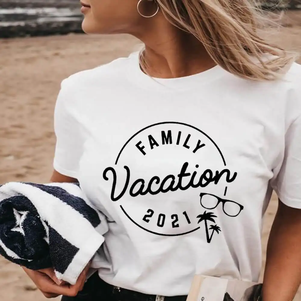 Family Vation 2021 100%Cotton Women Tshirt Vacation Party Shirt Family Holiday Funny Summer Casual O-Neck Short Sleeve Top 
Family Vation 2021 100%Cotton Women Tshirt Vacation Party Shirt Family Holiday Funny Summer Casual O-Neck Short Sleeve Top