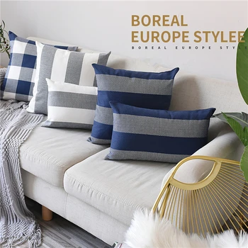 Lulang Striped Plaid Pillow Covers Customization, Bay Window Decoration Honeycomb Cotton Linen Back Cushion Home Decor 18 Inch 
Lulang Striped Plaid Pillow Covers Customization, Bay Window Decoration Honeycomb Cotton Linen Back Cushion Home Decor 18 Inch