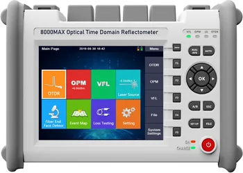 8000MAX High Accurate OTDR Multi Wavelengthes Fiber Optic OTDR Reflectometer FTTH With VFL OPM OLS Event Map Touch Screen FC SC
8000MAX High Accurate OTDR Multi Wavelengthes Fiber Optic OTDR Reflectometer FTTH With VFL OPM OLS Event Map Touch Screen FC SC