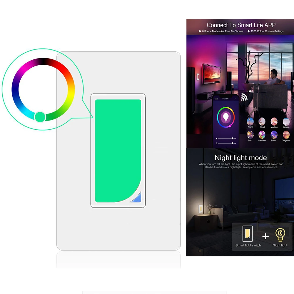 Teekar Wifi Light Switch US Standard RGB Scene Smart Switch Color Changing Remote Control Timer Work With Alexa Google Home
Teekar Wifi Light Switch US Standard RGB Scene Smart Switch Color Changing Remote Control Timer Work With Alexa Google Home