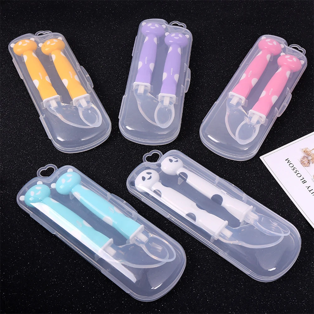 2Pcs Set Baby Silicone Soft Feeding Spoon Tableware Cartoon Spoons Infant Learning
2Pcs Set Baby Silicone Soft Feeding Spoon Tableware Cartoon Spoons Infant Learning