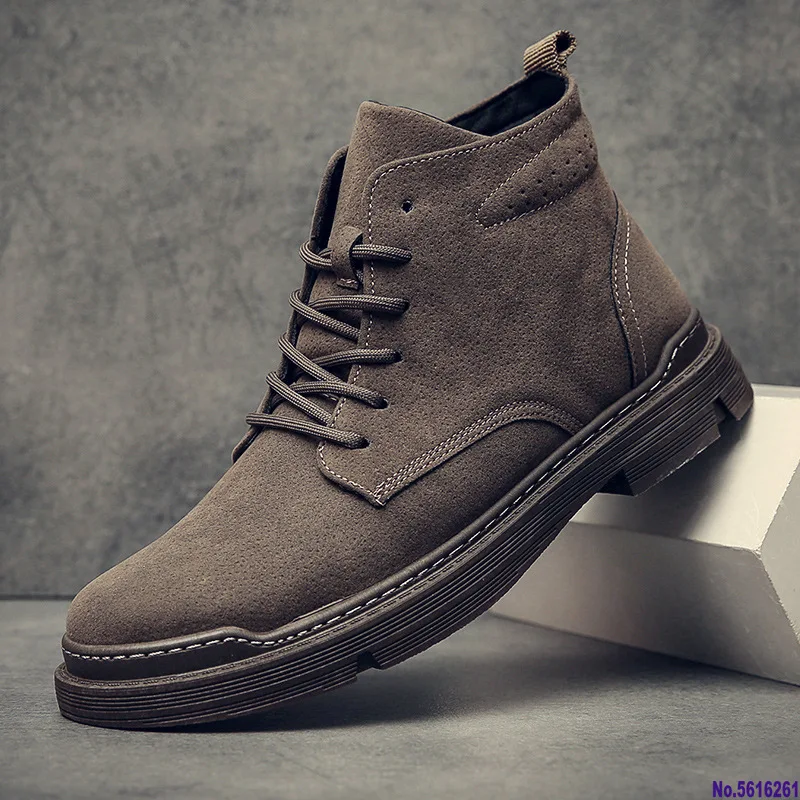 

Autumn Early Winter Shoes Men Boots Thick Sole Non-slip Mens Ankle Boots Fashion Street Cool Young Man Shoes bt6