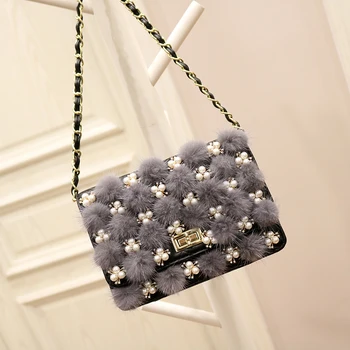 Fashion Women Mink Fur Ball Crossbody Shoulder Bag Soft Touch Pearl Beaded Lady Clutch Purse High End Handbag Practical Capacity
Fashion Women Mink Fur Ball Crossbody Shoulder Bag Soft Touch Pearl Beaded Lady Clutch Purse High End Handbag Practical Capacity