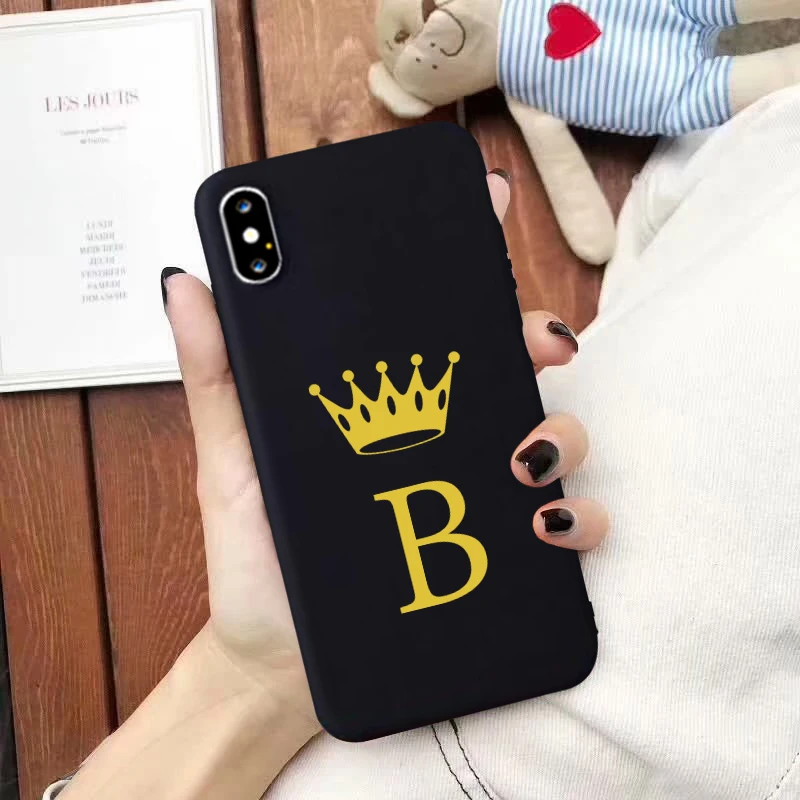 GYKZ Funny Gold Crown Letter Couple Case For iPhone XS MAX XR X 11 Pro 7 8 6s Plus Fashion Black Silicone Soft Phone Cover Coque
GYKZ Funny Gold Crown Letter Couple Case For iPhone XS MAX XR X 11 Pro 7 8 6s Plus Fashion Black Silicone Soft Phone Cover Coque