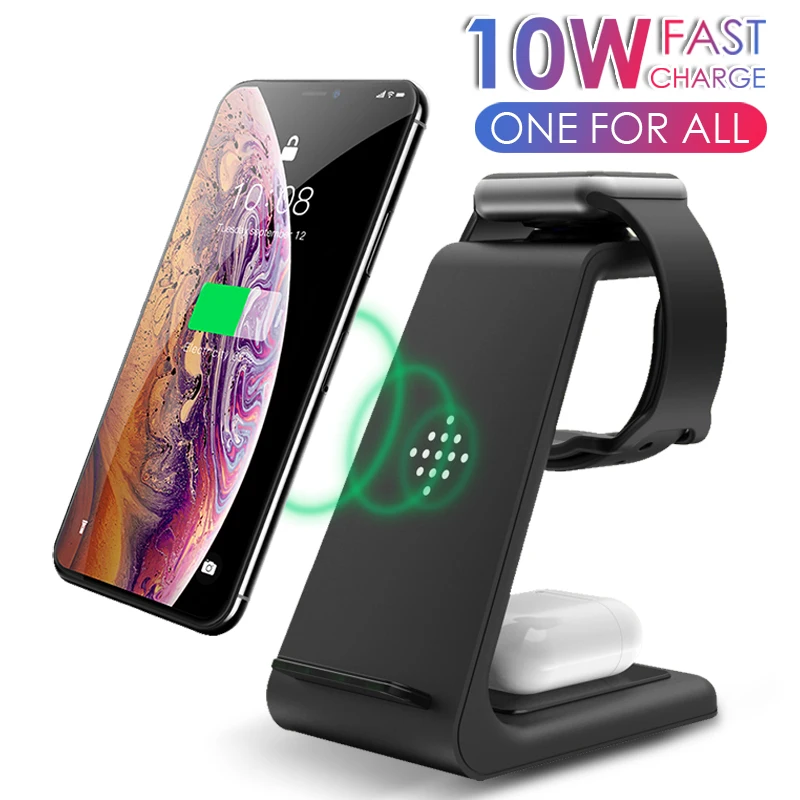 For iPhone QI 10W Fast Charger 3 in 1 Wireless Charger For iPhone for For Apple Watch 4 3 2 For Airpods Pro Charger Stand Dock
For iPhone QI 10W Fast Charger 3 in 1 Wireless Charger For iPhone for For Apple Watch 4 3 2 For Airpods Pro Charger Stand Dock