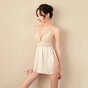 Lace Nightgown Deep V-neck Lingerie Dress Womens Clothing Babydall Night Dress See Though Womens Backless Sleepwear
Lace Nightgown Deep V-neck Lingerie Dress Womens Clothing Babydall Night Dress See Though Womens Backless Sleepwear