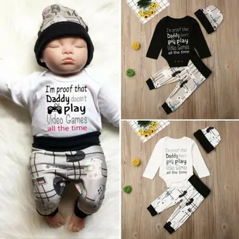 Emmababy 3PCS Newborn Baby Boy Long Sleeve Letter Printed Bodysuit Patchwork Leggings Pants Hat Clothes Set Autumn
Emmababy 3PCS Newborn Baby Boy Long Sleeve Letter Printed Bodysuit Patchwork Leggings Pants Hat Clothes Set Autumn